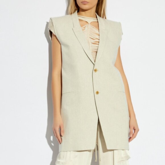 Rick Owens Beige Tailored Blazer - Picture 1 of 3